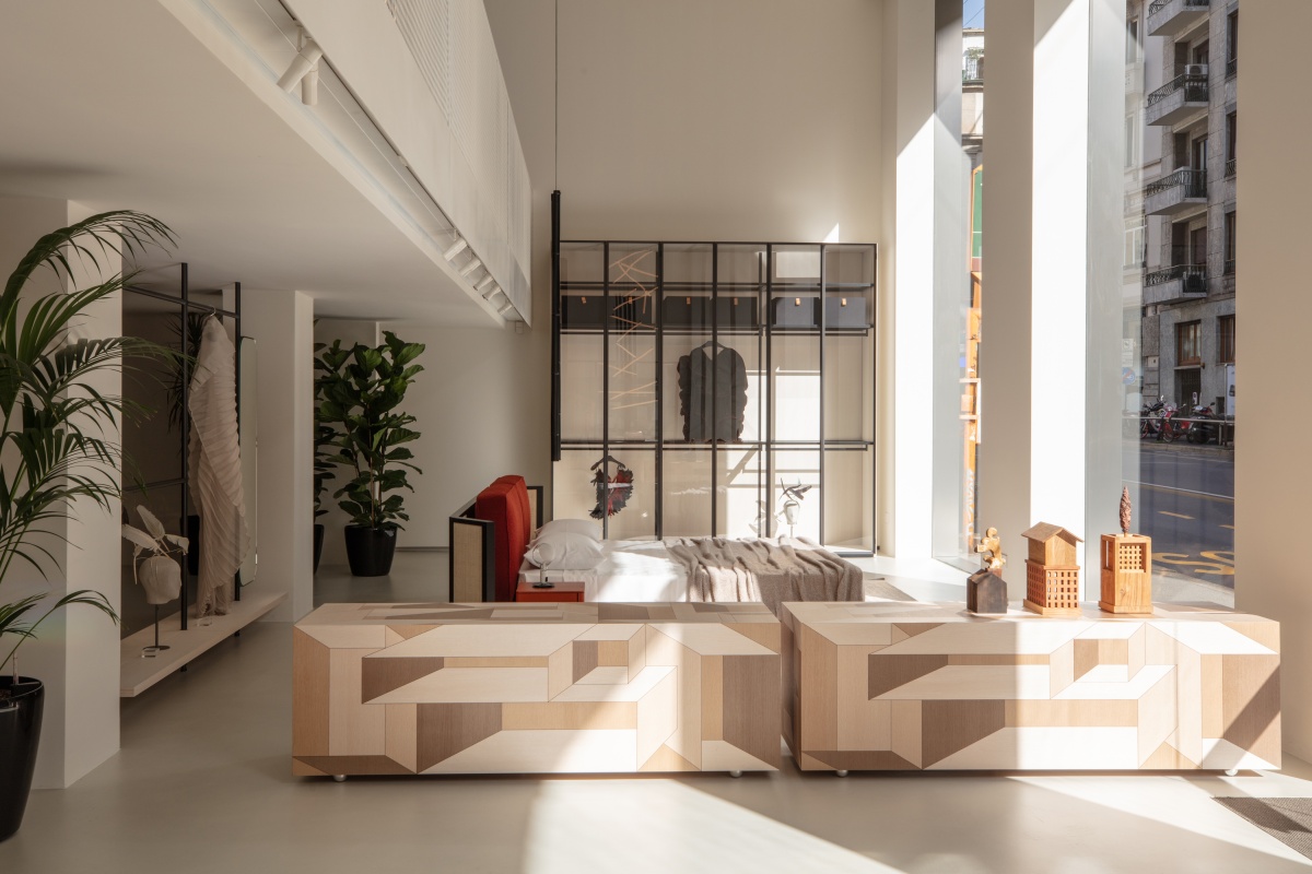 porro milan showroom bedroom