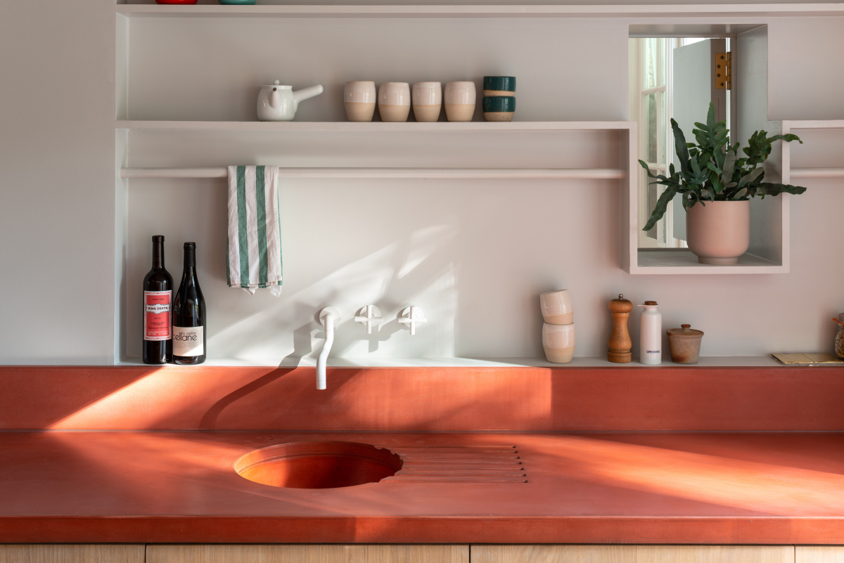 salmon concrete kitchen counters studio ben allen ss09
