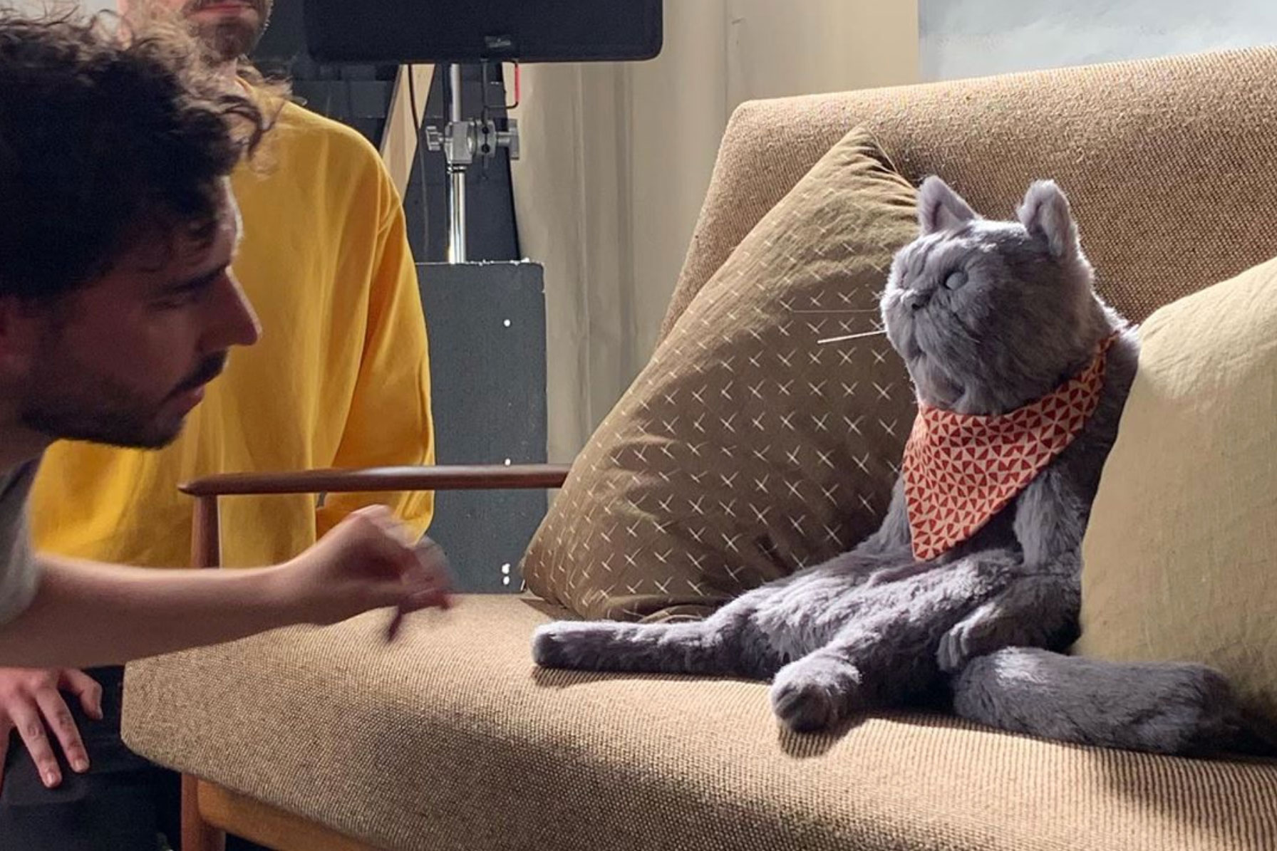 andy gent cat on set