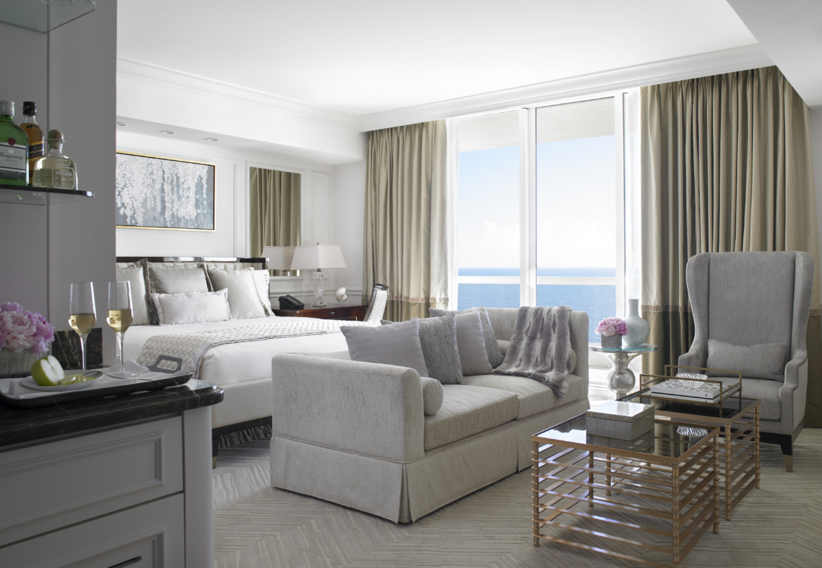 master bedroom at acqualina resort