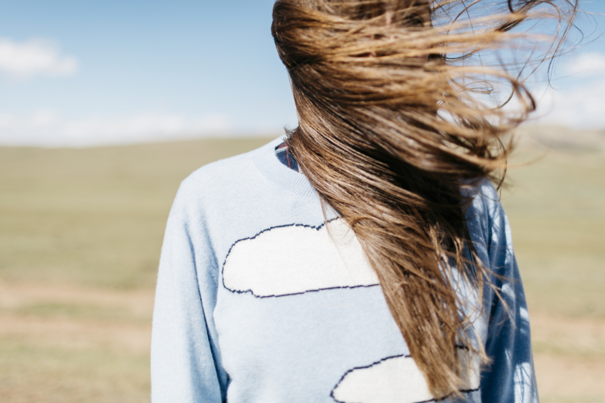 sky-inspired sweater