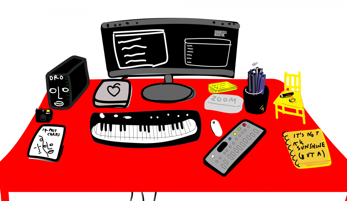 Shantell Martin desk