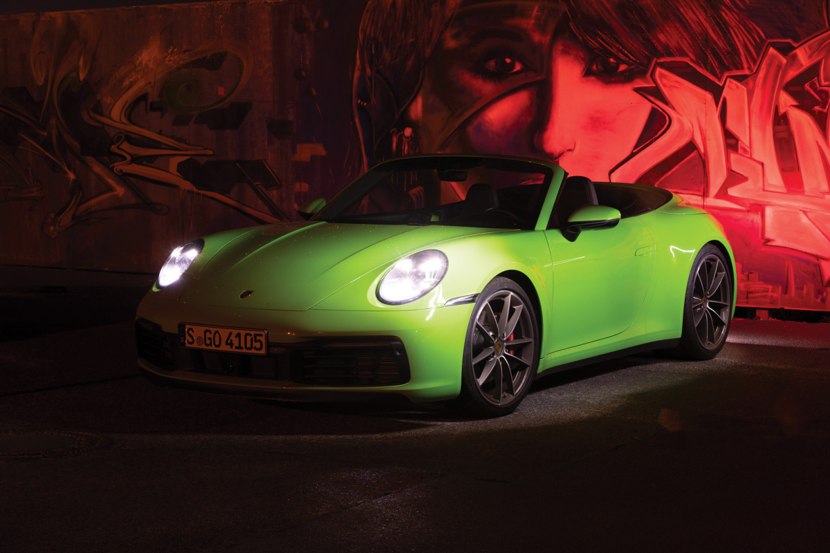 sixtysix mag porsche 911 lizard green parked