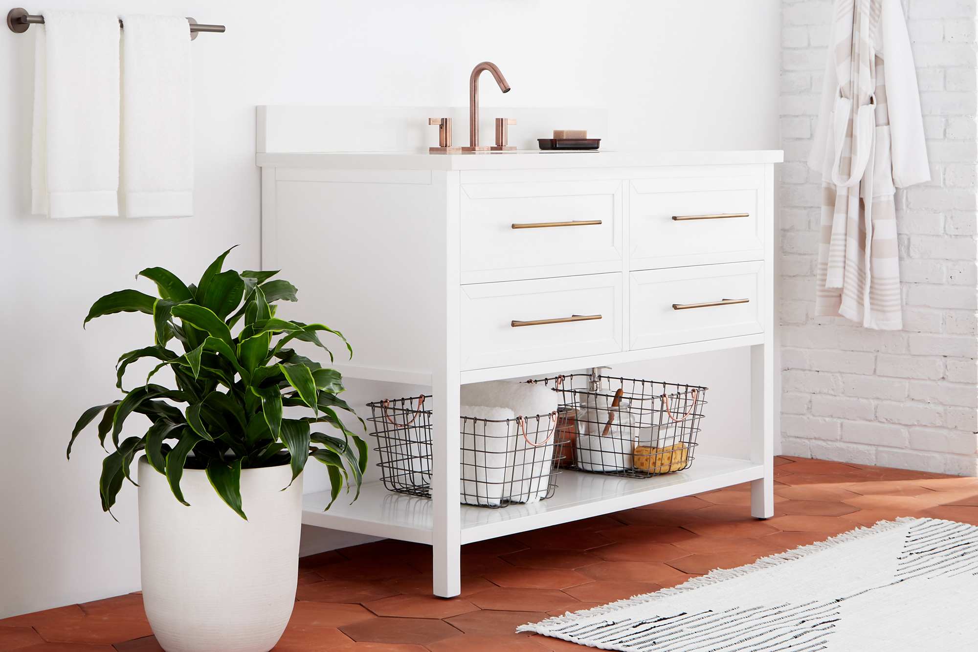 sixtysix signature hardware white room sink cabinet